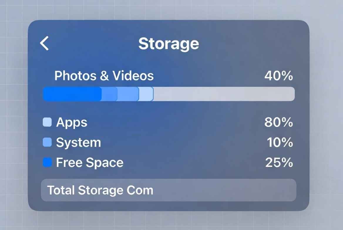 The screen you use to edit your phone and computer storage on most devices